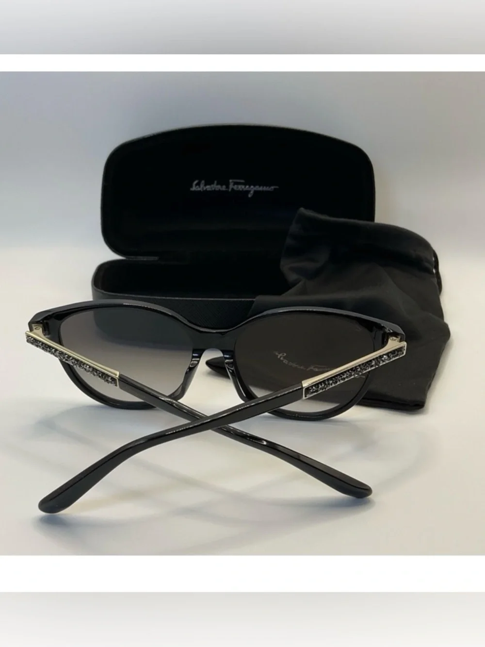 NEW Salvatore Ferragamo Sunglasses Black with Ombré lenses